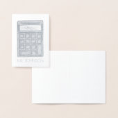 Carte Dorée Calculatrice personnalisée Math Enseignant Cadeau (Affichage)