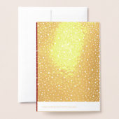 Carte Dorée Calligraphie des arbres de Noël | Vacances photo R (Derrière avec enveloppe)