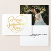 Carte Dorée Calligraphie Heureuse Sainte-Valentin (Affichage)