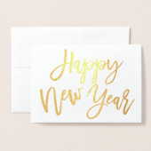 Carte Dorée Calligraphie Joyeux Nouvel An Gold Real (Devant avec enveloppe)