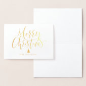 Carte Dorée Calligraphie manuscrite simple accueil de Noël (Affichage)