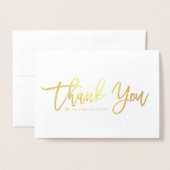 Carte Dorée Calligraphie moderne or Merci à huile (Devant avec enveloppe)