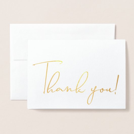 Carte Dorée Calligraphie Script Merci note (Devant avec enveloppe)