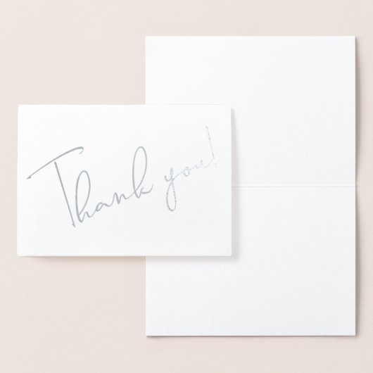 Carte Dorée Calligraphie Script Merci Note Silver (Affichage)