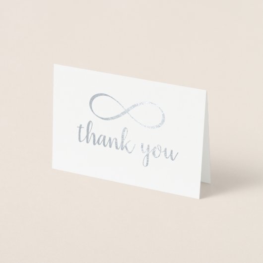 Carte Dorée Calligraphie Symbole d'infini Merci (Devant)