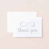 Carte Dorée Calligraphie Symbole d'infini Merci (Devant avec enveloppe)