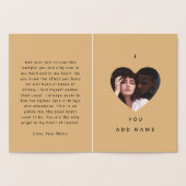 Carte Dorée Camel I Love You Luxury Photo Text Valentines (Intérieur)