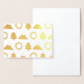 Carte Dorée Camping Randonnée Sun Mountain Tree Woods extérieu (Affichage)