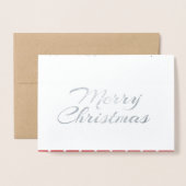 Carte Dorée Canne à sucre argentée de Noël (Devant avec enveloppe)