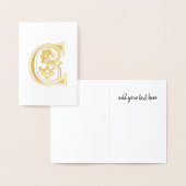 Carte Dorée Capitale décorative botanique médiévale C (Affichage)