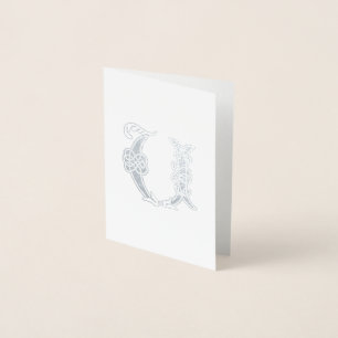 Carte Dorée Capitale décorative du 16e siècle Celtic Knot U