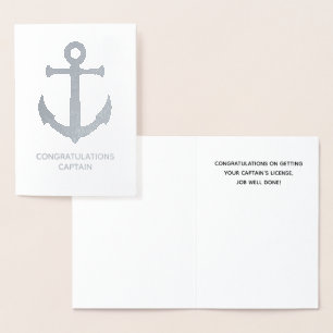 Carte Dorée Captains Licence Félicitations Card