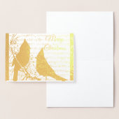 Carte Dorée Cardinaux de Noël avec parties scintillant (Affichage)