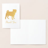 Carte Dorée Carlin chien Baby shower rose chiot fille (Affichage)