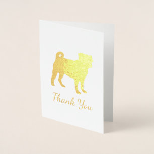 Carte Dorée Carlin Chien Baby shower Thème Chien Chiot Neutre 