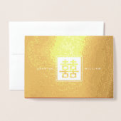Carte Dorée Carré classique double bonheur Mariage chinois (Devant avec enveloppe)