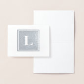 Carte Dorée Carré Monogramme Merci note (Affichage)