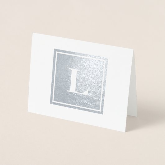 Carte Dorée Carré Monogramme Merci note (Devant)