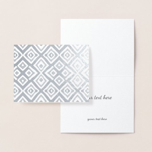 Carte Dorée Carrés aléatoires Abstraits or ou argent (Affichage)