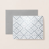 Carte Dorée Carrés aléatoires Abstraits or ou argent (Devant avec enveloppe)
