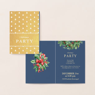 Carte Dorée Cartons d'invitation de luxe pour la fête de Noël
