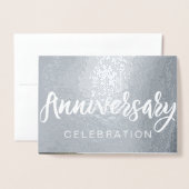 Carte Dorée Cartons d'invitation pour la fête du 25e anniversa (Devant avec enveloppe)