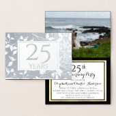 Carte Dorée Cartons d'invitation pour les 25 ans de mariage en (Affichage)