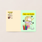 Carte Dorée Cat Loves Livres (Intérieur)