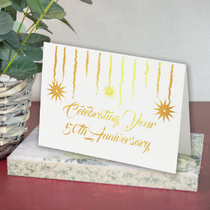 Carte Dorée Célébration du 50e anniversaire moderne Starburst