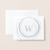 Carte Dorée Cercle de point monographique | Papeteries (Devant avec enveloppe)