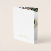 Carte Dorée Cercle géométrique Or moderne Berries Red Holly (Devant)