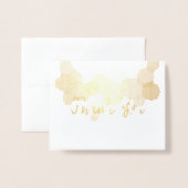 Carte Dorée Cercles contemporains Merci (Devant avec enveloppe)