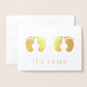 Carte Dorée C'est Twins New baby Gold (Devant avec enveloppe)