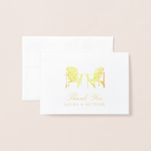 Carte Dorée Chaises de plage Gold Foil Adirondack   Mariage