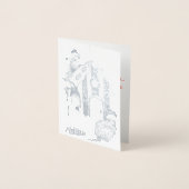 Carte Dorée Chalet Beaver de Noël Décoré Foil Card (Devant)