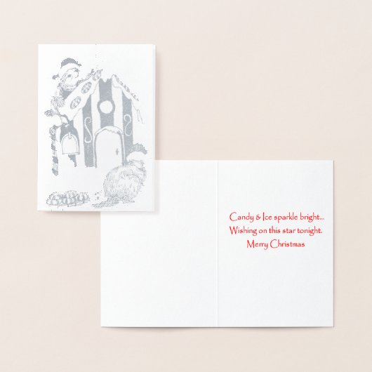 Carte Dorée Chalet Beaver de Noël Décoré Foil Card (Affichage)