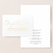 Carte Dorée Changement de date élégante police de script (Affichage)