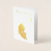 Carte Dorée Chat de salutation pour une bonne journée (Devant)