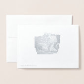 Carte Dorée Chat et cuvette de poisson (Derrière avec enveloppe)