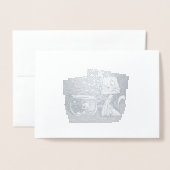 Carte Dorée Chat et cuvette de poisson (Devant avec enveloppe)