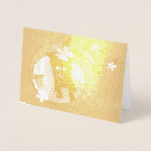 Carte Dorée Chaton, Fleurs, Trèfles et Points, ZKOA (Devant)