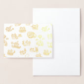 Carte Dorée Chats amusants, lait et magie. (Affichage)