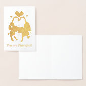 Carte Dorée Chats de la Saint Valentin (Affichage)