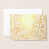Carte Dorée Chats plus bananes (Devant avec enveloppe)