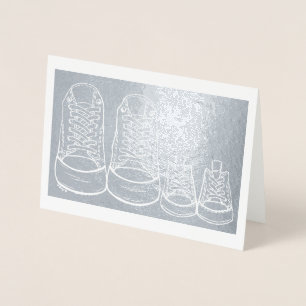 Carte Dorée Chaussures bébé Nouveau Arrivée Félicitations Nouv