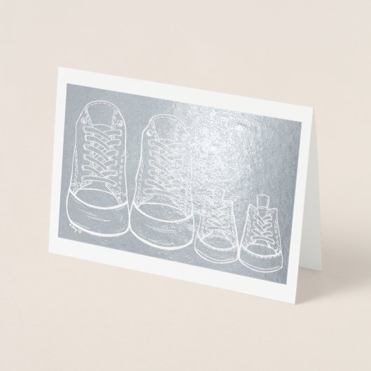 Carte Dorée Chaussures bébé Nouveau Arrivée Félicitations Nouv (Devant)