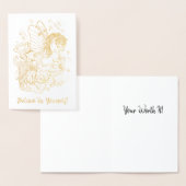 Carte Dorée Cheval de Fée à ailes Luna Moth (Affichage)