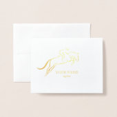Carte Dorée Cheval de saut | Équitation | Entraîneur de chevau (Devant avec enveloppe)