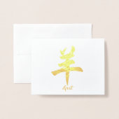 Carte Dorée Chèvre zodiaque chinoise (Devant avec enveloppe)