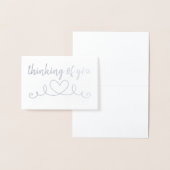 Carte Dorée Chic Classique Penser De Vous Coeur (Affichage)